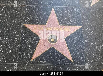 Hollywood, California, USA 17th April 2021 A general view of atmosphere of actor/singer Seth MacFarlane's Star on the Hollywood Walk of Fame on April 17, 2021 in Hollywood, California, USA. Photo by Barry King/Alamy Stock Photo Stock Photo