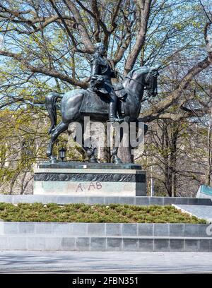 King Edward VII Equestrian Statue located in Queen's Park in Toronto, Canada Stock Photo