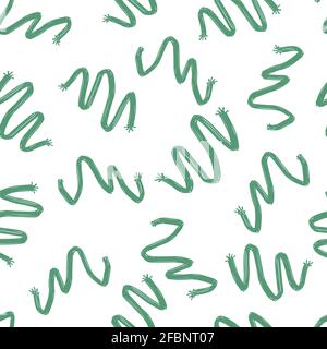 doodle abstract seamless pattern irregular chaotic waves zigzags on contrasting background Stock Photo