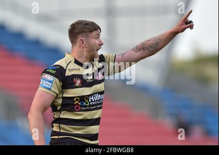 Eccles, UK. 23rd Apr, 2021. Ben Hellewell (11) of Leigh Centurions during the game in Eccles, United Kingdom on 4/23/2021. (Photo by Richard Long/News Images/Sipa USA) Credit: Sipa USA/Alamy Live News Stock Photo