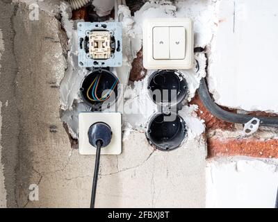 Electrical switch in the shell Stock Photo