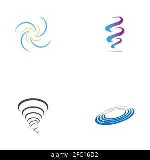 set of twister  logo symbol vector illustration design template Stock Vector