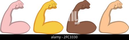 Vector illustration of biceps emoticons Stock Vector