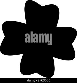 Vector illustration of the black silhouette of a flower Stock Vector