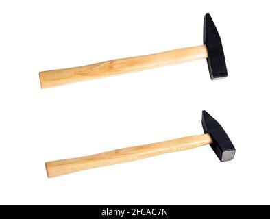 Metal hammer tool equipment for work isolated on white background. Stock Photo