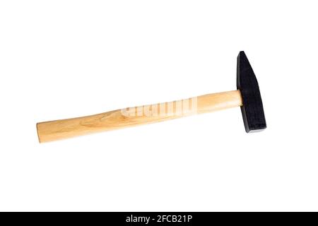 Metal hammer tool equipment for work isolated on white background. Stock Photo