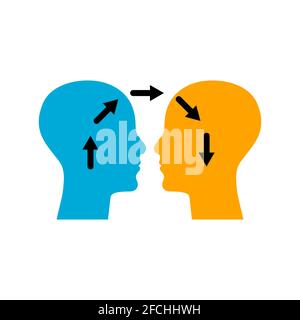 Empathy logo. Two people communicate. Psychology of interaction icon. Relationships abstract concept Stock Vector