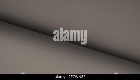 Neutral elegant smooth gray, beige color. Rolled empty paper texture background. Minimal design abstract, horizontal image style. Stock Photo