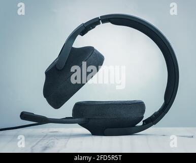 Black gaming headset with detachable 