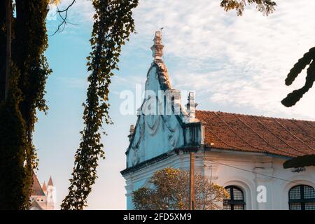 Dutch Reformed Church in Galle fort evening landscape photograph. Stock Photo