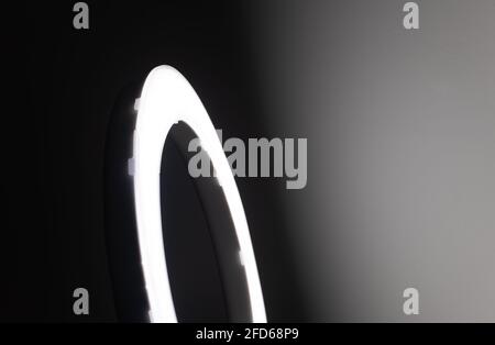 Blue shiny ring frame on dark background Vector Image