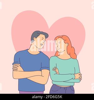 Happy valentines love story concept of a romantic couple against chalk  drawings background, Stock Photo, Picture And Low Budget Royalty Free  Image. Pic. ESY-025457284