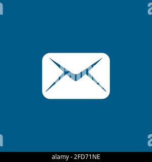 Email Icon On Blue Background. Blue Flat Style Vector Illustration. Stock Vector