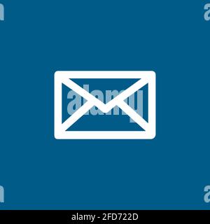 Email Icon On Blue Background. Blue Flat Style Vector Illustration. Stock Vector