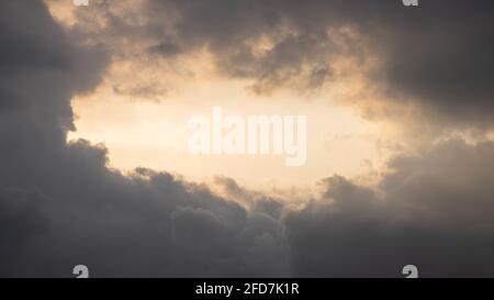 Clouds patterns in the tropical islands, evening cloud formation in Galle. Stock Photo