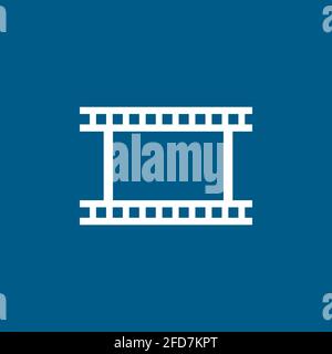 Film Strip Icon On Blue Background. Blue Flat Style Vector Illustration. Stock Vector