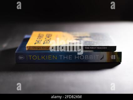 Galle, Sri Lanka - 04 07 2021:Two novel books stacked on top in a tabletop. Stock Photo