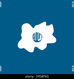 Fried Egg Icon On Blue Background. Blue Flat Style Vector Illustration. Stock Vector