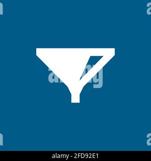 Funnel Icon On Blue Background. Blue Flat Style Vector Illustration. Stock Vector