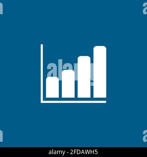 Growing Graph Icon On Blue Background. Blue Flat Style Vector Illustration. Stock Vector
