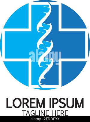 Health Cross DNA logo icon design template Stock Vector