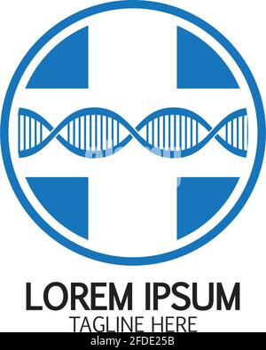 Health Cross DNA logo icon design template Stock Vector