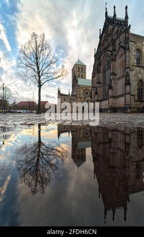 Medieval Munster Cathedral or St -Paulus-Dom in in Munster, Germany Stock Photo