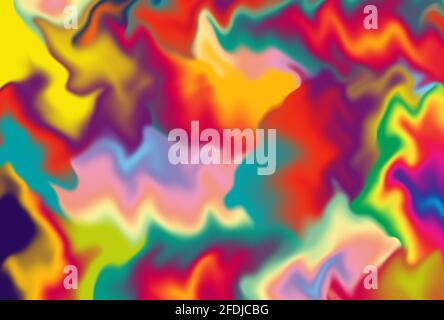Illustration of multi-color watercolor painting on wet paper texture for abstract background Stock Photo