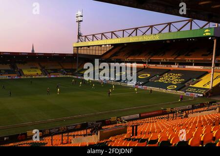 General view of the Stadium during play - Norwich City v Watford, Sky Bet Championship, Carrow Road, Norwich, UK - 20th April 2021  Editorial Use Only - DataCo restrictions apply Stock Photo