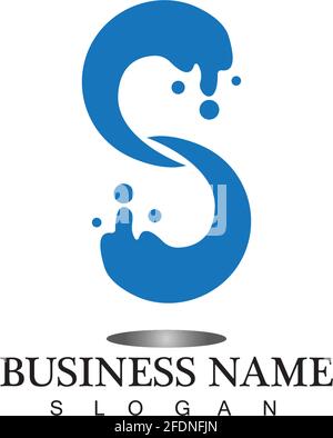 S letter water splash logo design template Stock Vector