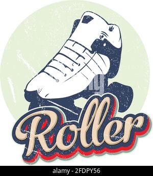 Old style illustration of a roller skate. Stock Vector