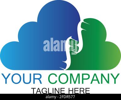 DNA Cloud logo vector design template-vector Stock Vector