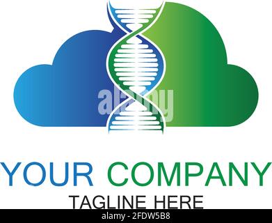 DNA Cloud logo vector design template-vector Stock Vector
