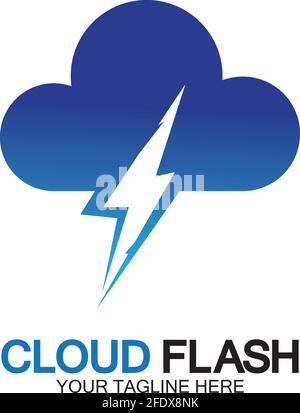 Cloud flash vector logo icon design template-vector Stock Vector