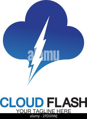 Cloud flash vector logo icon design template-vector Stock Vector
