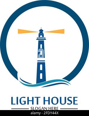 Lighthouse logo icon vector template Stock Vector