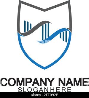 DNA shield logo icon design-vector Stock Vector