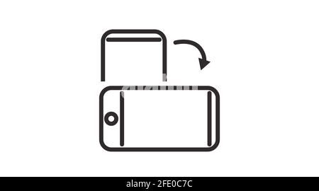 Phone Rotation Icon. Vector isolated illustration of a rotating mobile device Stock Vector