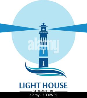 Lighthouse logo icon vector template Stock Vector