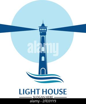 Lighthouse logo icon vector template Stock Vector