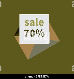Colored open envelope. Newsletter to email contacts with discount offer. Letter with 70 percent discount. Mailing, notification, letter delivery Stock Vector