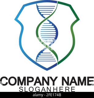 DNA shield logo icon design-vector Stock Vector