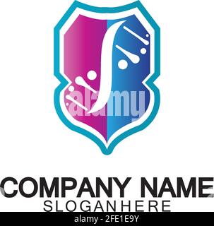 DNA shield logo icon design-vector Stock Vector