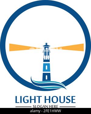 Lighthouse logo icon vector template Stock Vector