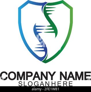 DNA shield logo icon design-vector Stock Vector