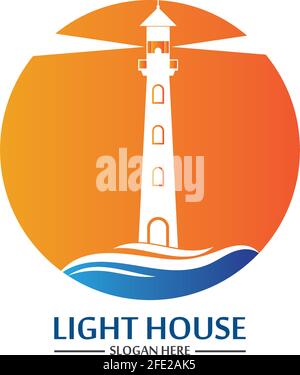 Lighthouse logo icon vector template Stock Vector