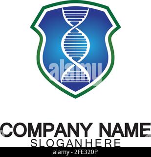 DNA shield logo icon design-vector Stock Vector