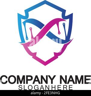 DNA shield logo icon design-vector Stock Vector