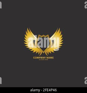winged shield gold logo design symbol vector illustration-vector Stock ...