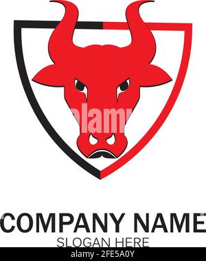 creative angry shield bull head logo design symbol vector illustration-vector Stock Vector